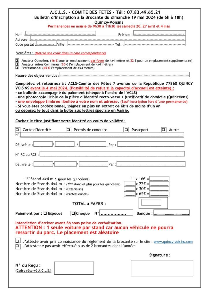 Image du document Bulletin inscription brocante 19 mai 2024 formulaire en ligne